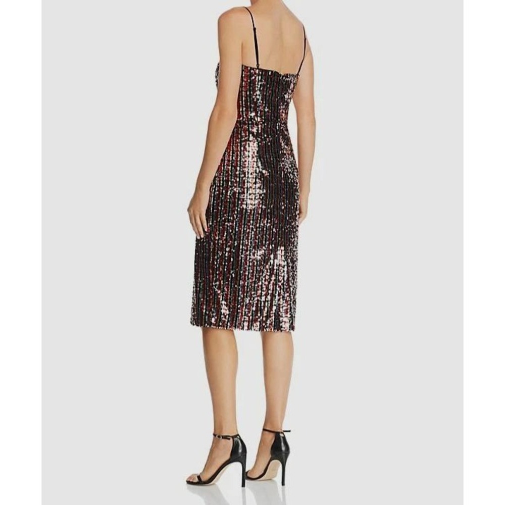 MILLY Christie Dress Women's Size 8 Multicolor Sequin Striped Cocktail NWT $375 - Picture 2 of 16